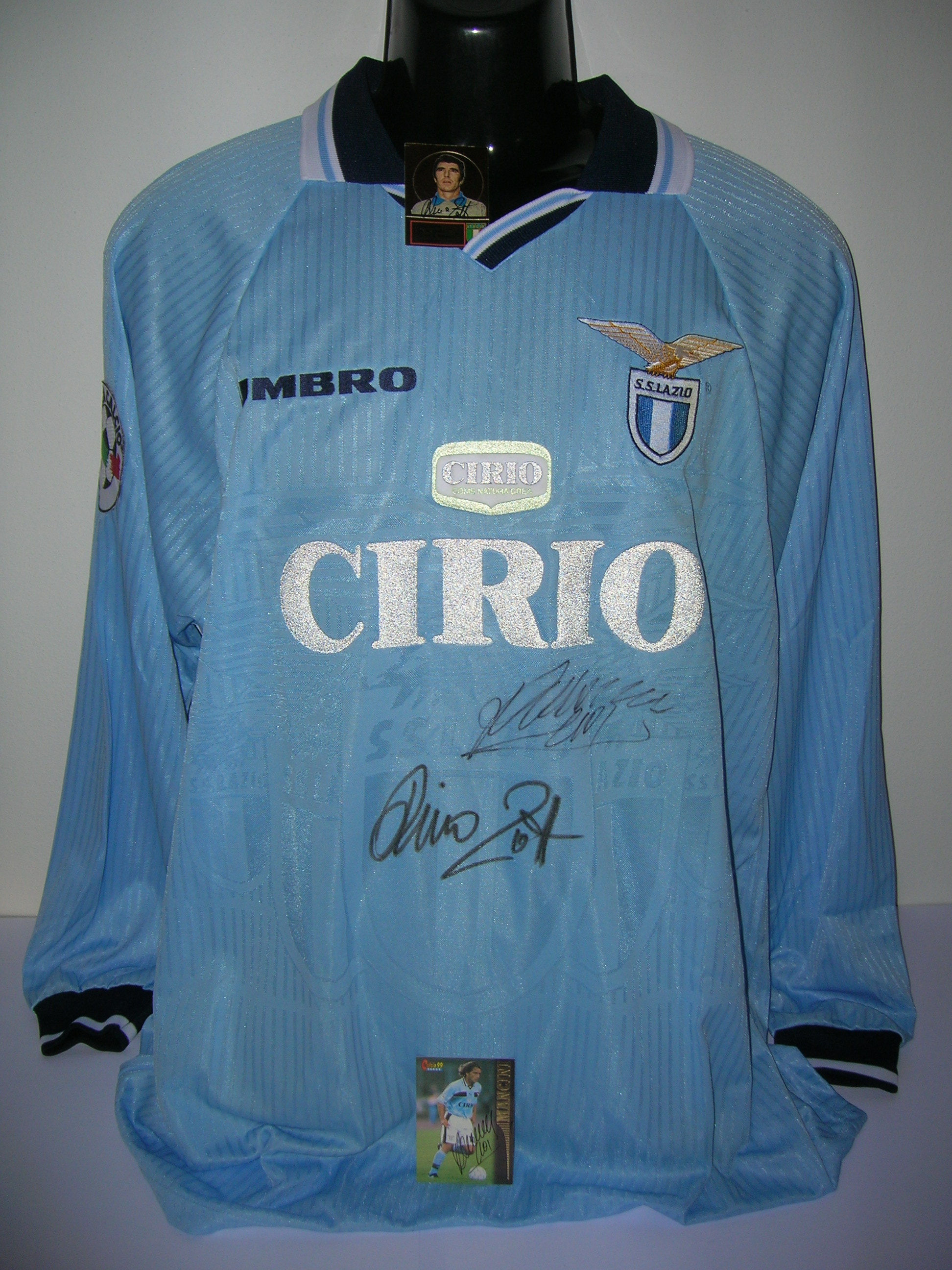 Mancini Roberto n.10 Lazio autografata da Zoff e Mancini A